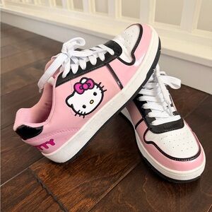 Hello Kitty Pink and White Sneakers Size 8